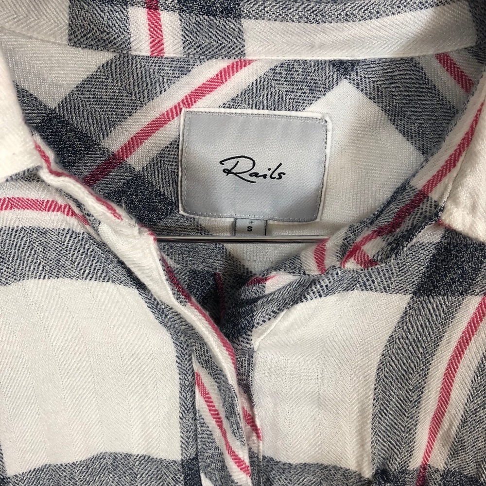 Rails Hunter Melange Blue White Red Button Down S… - image 3